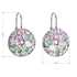 Strieborné náušnice visiace s krištálmi Swarovski mix farieb okrúhle 31176.3 sakura