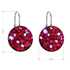 Strieborné náušnice visiace s krištálmi Swarovski červené okrúhle 31176.3 cherry