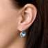Strieborné náušnice visiace s krištáľmi Swarovski modré okrúhle 31106.3 aquamarine