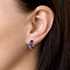 Strieborné náušnice kruhy s krištáľmi Swarovski mix farieb polkruh 31118.4 Galaxy