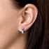 Strieborné náušnice visiace s krištáľmi Swarovski fialový polkruh 31123.3 violet
