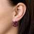 Strieborné náušnice visiace s krištálmi Swarovski červené okrúhle 31161.3 cherry