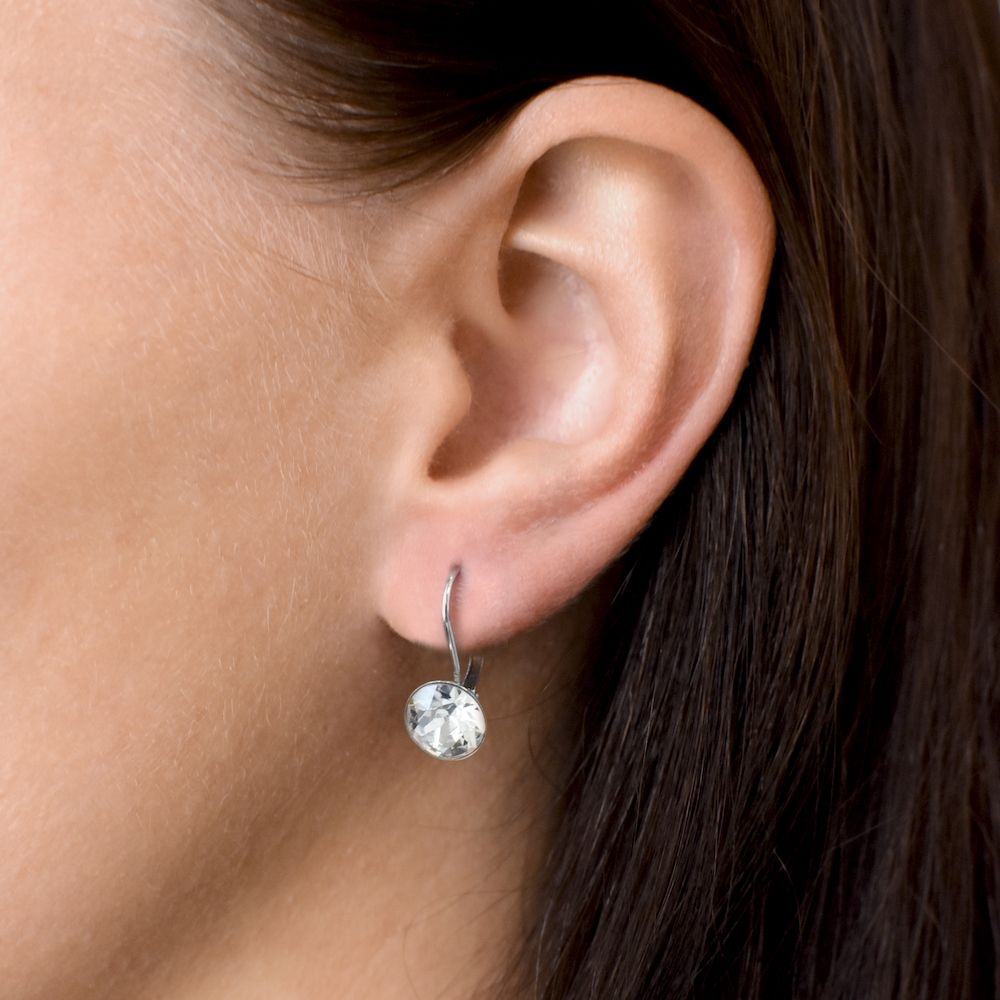 Sada šperkov s krištáľmi Swarovski náušnice a prívesok biele okrúhle 39140.1