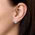 Strieborné náušnice perličky s krištálmi Swarovski biely obdĺžnik 31279.1