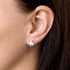 Strieborné náušnice perličky s krištálmi Swarovski sivý obdĺžnik 31279.5